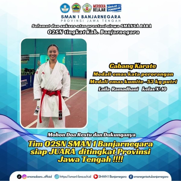 Laila Ramadhani Sabet 2 Medali Emas O2SN Banjarnegara